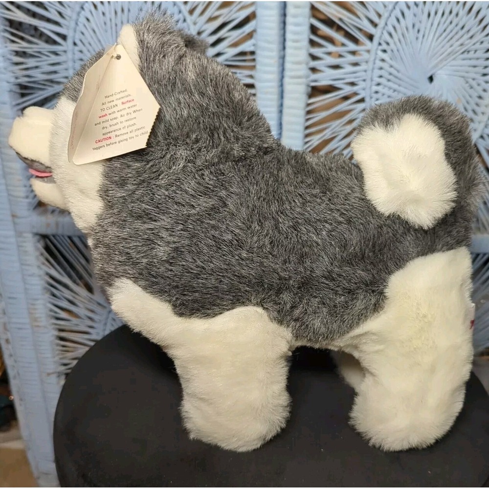 Dakin  Siberian Husky Little Nanook Dog Gray‎ 12" Plush 1977 - Mint ! With Tag
